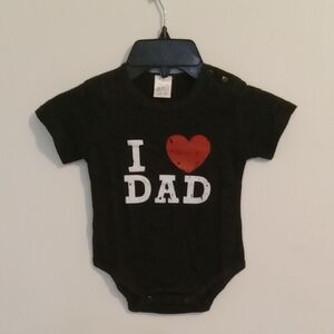 Black 'I Love Dad' Baby Onesie